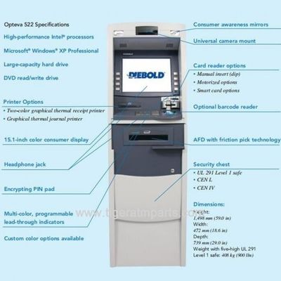 Diebold Opteva 522 Lobby-Geldhändler Bank Geldautomat
